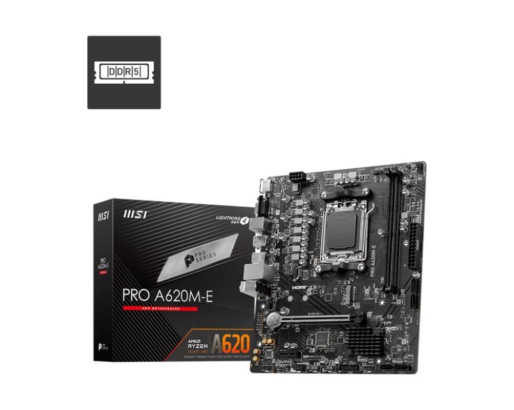 MSI PRO A620M-E motherboard AMD A620 Socket AM5 micro ATX MSI PRO A620M-E motherboard AMD A620 Socket AM5 micro ATX