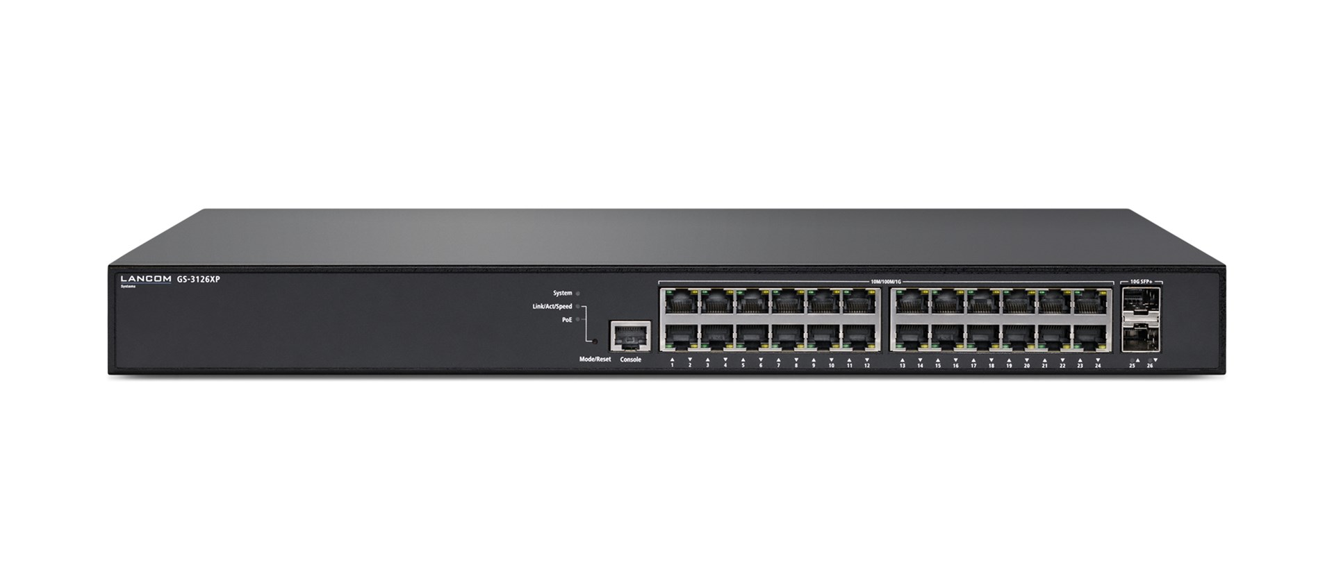 LANCOM GS-3126XP Managed L3 Gigabit Ethernet (10/100/1000) Power over Ethernet (PoE) 1U Black LANCOM GS-3126XP Managed L3 Gigabit Ethernet (10/100/1000) Power over Ethernet (PoE) 1U Black