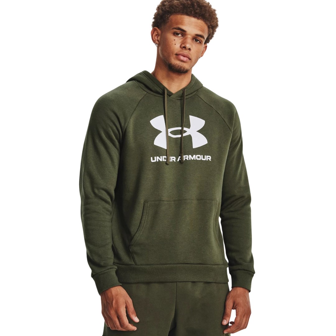 Under Armour Rival Fleece Logo HD Men's Sweatshirt olive 1379758 390 M Under Armour Rival Fleece Logo HD Men's Sweatshirt olive 1379758 390 M