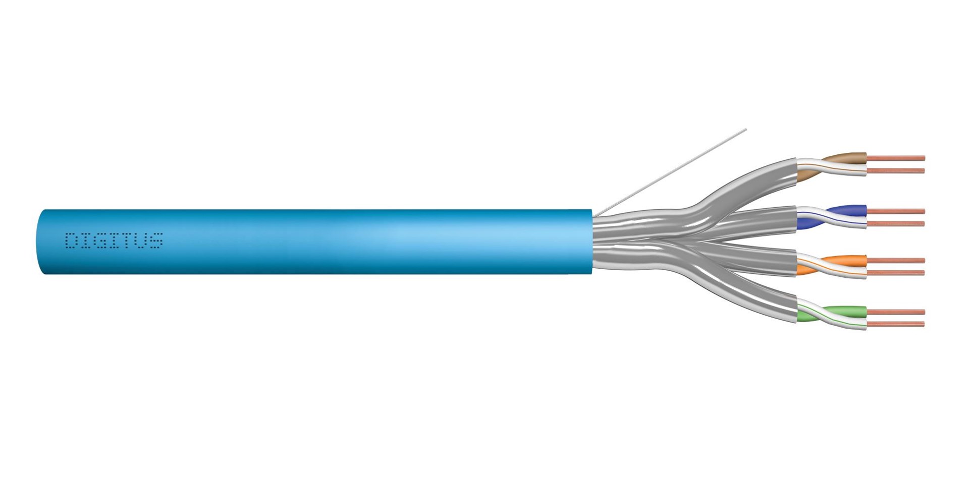 DIGITUS Cat6A INSTALLATION CABLE, U/FTP, Dca, AWG 23/1, LSOH, 500m, blue, reel DIGITUS Cat6A INSTALLATION CABLE, U/FTP, Dca, AWG 23/1, LSOH, 500m, blue, reel