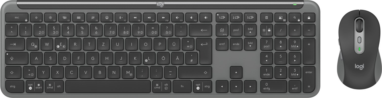 Logitech 920-012504 keyboard Mouse included Office RF Wireless + Bluetooth QWERTZ German Graphite Logitech 920-012504 keyboard Mouse included Office RF Wireless + Bluetooth QWERTZ German Graphite