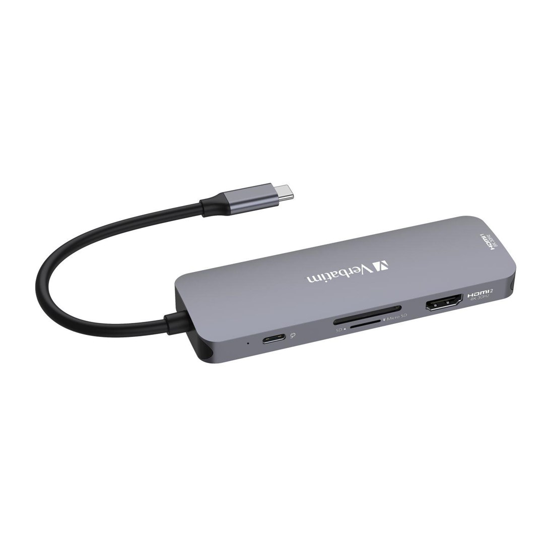 Verbatim CMH-08 USB Type-C 5000 Mbit/s Silver Verbatim CMH-08 USB Type-C 5000 Mbit/s Silver