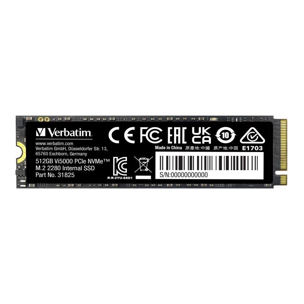 Verbatim Vi5000 PCIe NVMe M.2 SSD 512 GB Verbatim Vi5000 PCIe NVMe M.2 SSD 512 GB