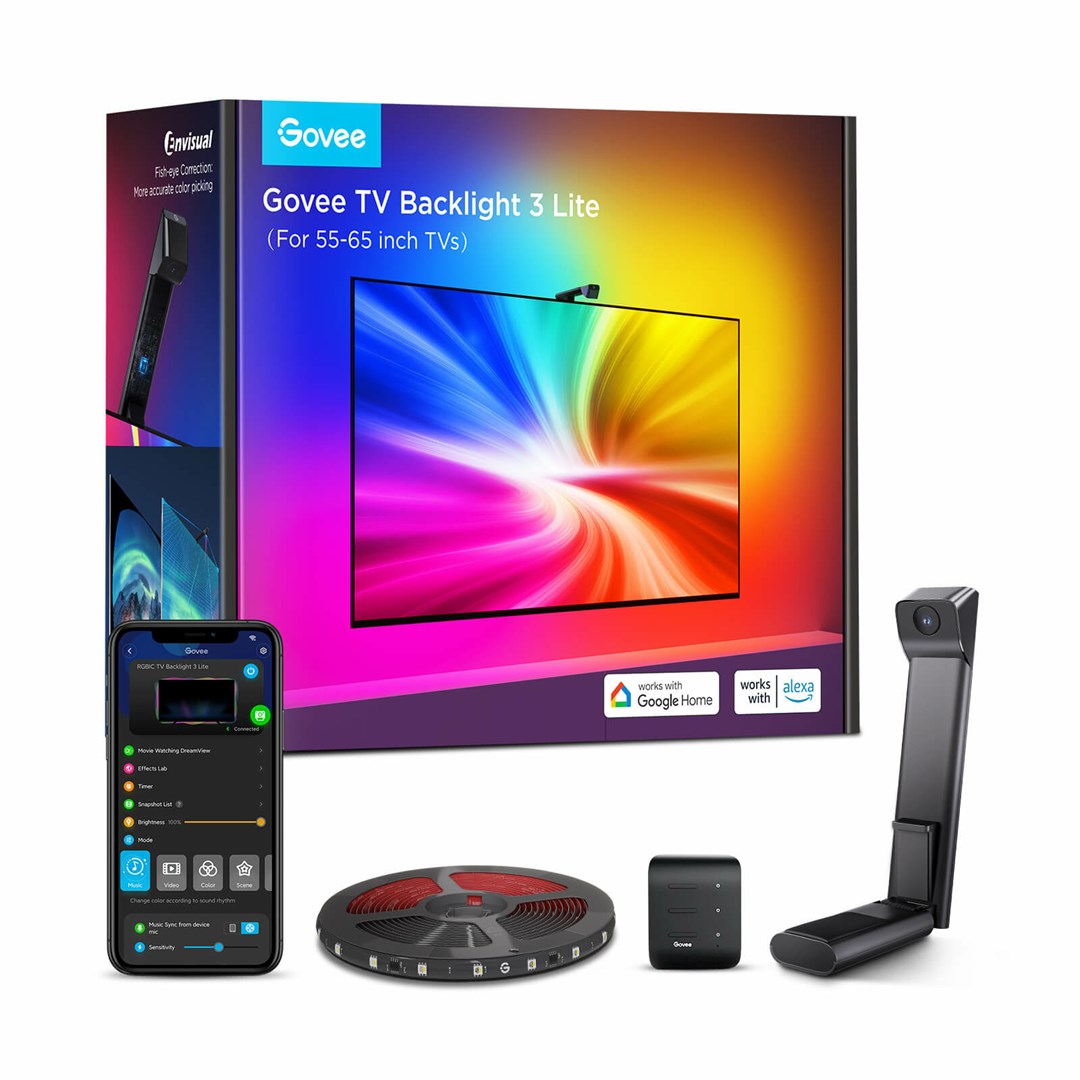 Govee H6099 TV Backlight 3 Lite | LED Backlight | for TV 75-85 inch, RGBICW, Wi-Fi+Bluetooth Govee H6099 TV Backlight 3 Lite | LED Backlight | for TV 75-85 inch, RGBICW, Wi-Fi+Bluetooth