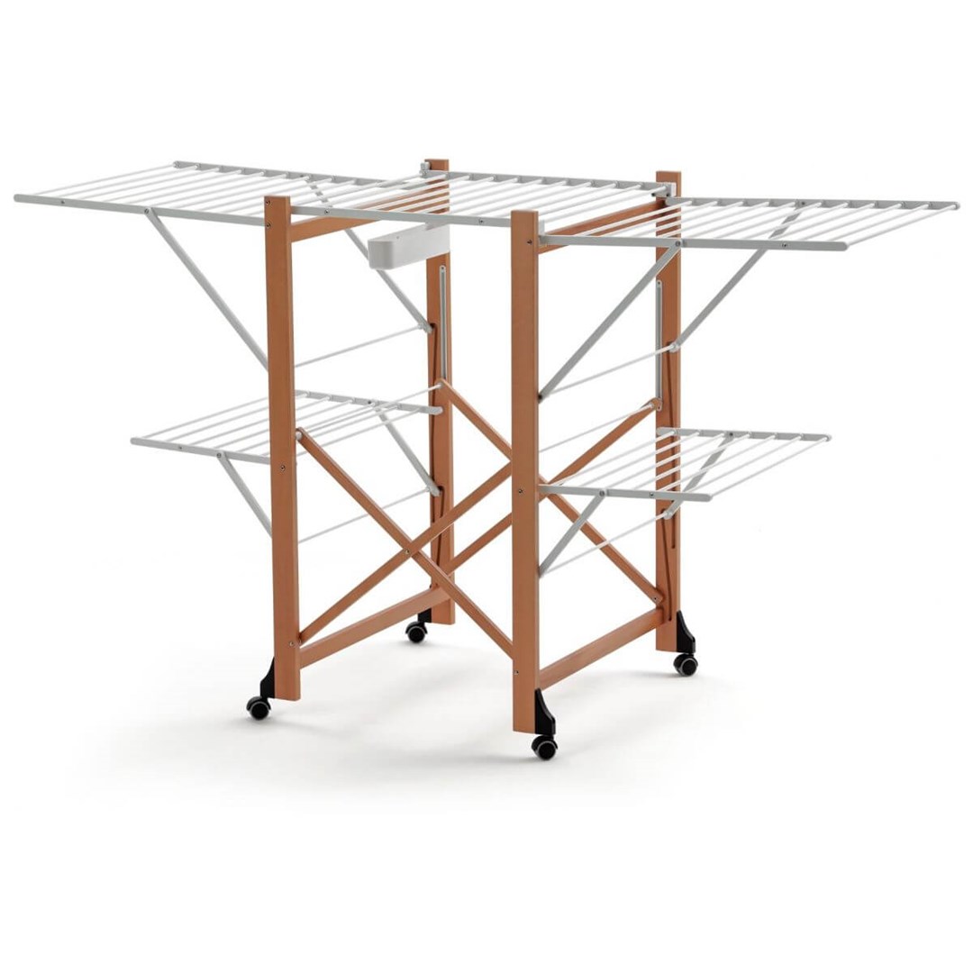 ARREDAMENTI GABBIANO Drying rack on wheels - 175 x 67 cm, Brown ARREDAMENTI GABBIANO Drying rack on wheels - 175 x 67 cm, Brown
