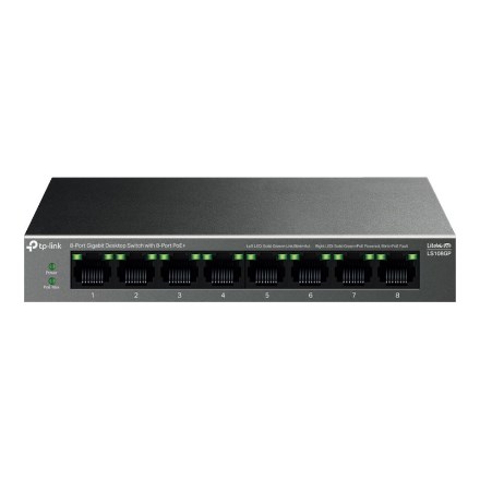 TP-Link LiteWave 8-Port Gigabit Desktop Switch with 8-Port PoE+ TP-Link LiteWave 8-Port Gigabit Desktop Switch with 8-Port PoE+