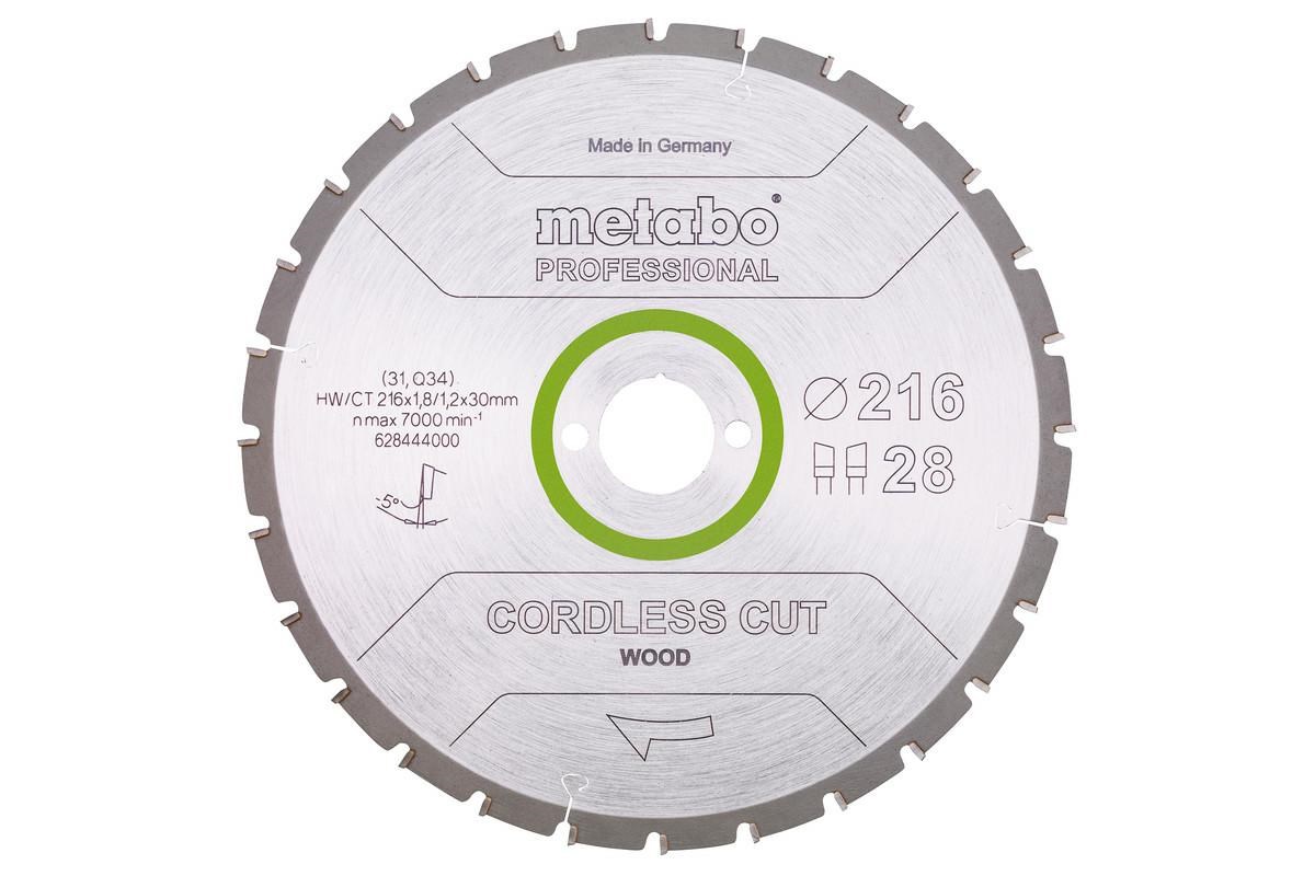 METABO CIRCULAR SAW BLADE HW/CT 216x30x28Z CORDLESS CUT WOOD PROFESSIONAL METABO CIRCULAR SAW BLADE HW/CT 216x30x28Z CORDLESS CUT WOOD PROFESSIONAL