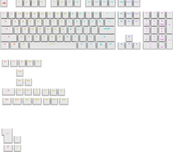 Glorious GPBT Backlit Keycaps, ANSI Layout (US), PBT, Dye-Sub - White Glorious GPBT Backlit Keycaps, ANSI Layout (US), PBT, Dye-Sub - White