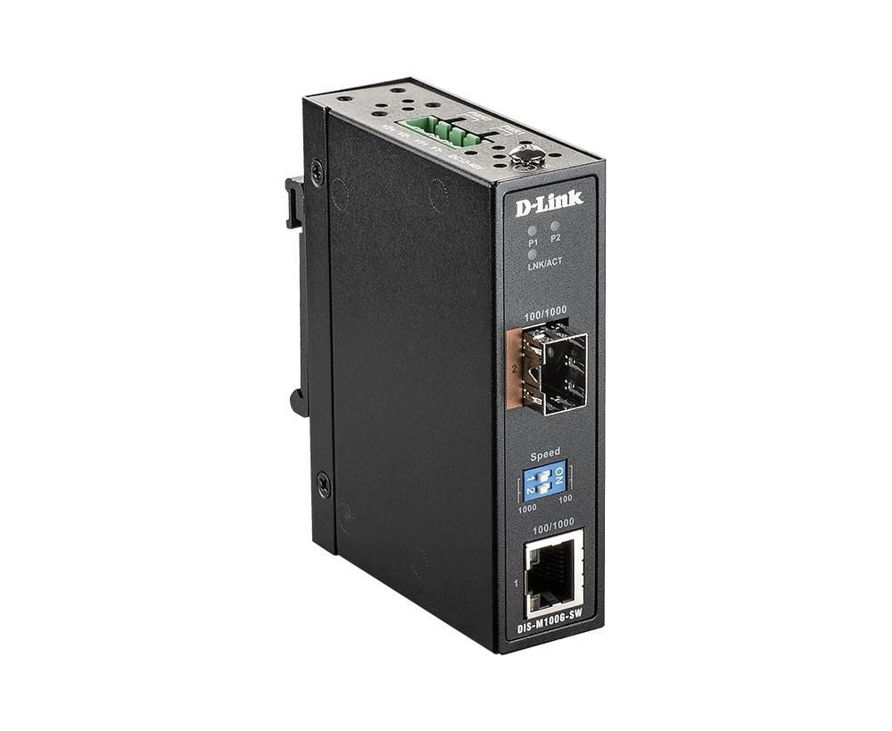 D-Link 100/1000 Mbps to SFP Industrial Media Converter with -40 to 70 °C operating range D-Link 100/1000 Mbps to SFP Industrial Media Converter with -40 to 70 °C operating range