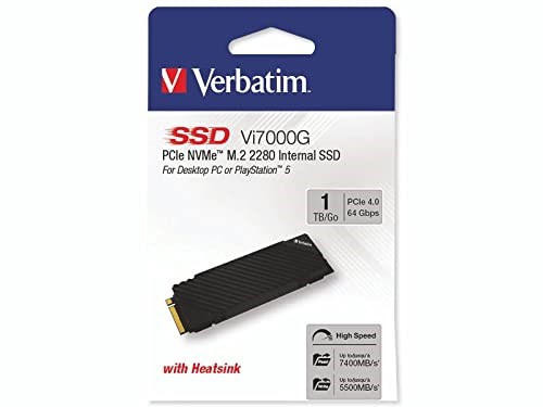 Verbatim Vi7000G 1TB M.2 PCIe Gen4 NVME 2280 SSD (7400/5500MB/s) Verbatim Vi7000G 1TB M.2 PCIe Gen4 NVME 2280 SSD (7400/5500MB/s)