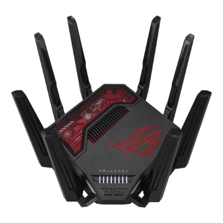 ASUS ROG Rapture GT-BE19000 wireless router Multi-Gigabit Ethernet Tri-band (2.4 GHz / 5 GHz / 6 GHz) Black, Red ASUS ROG Rapture GT-BE19000 wireless router Multi-Gigabit Ethernet Tri-band (2.4 GHz / 5 GHz / 6 GHz) Black, Red