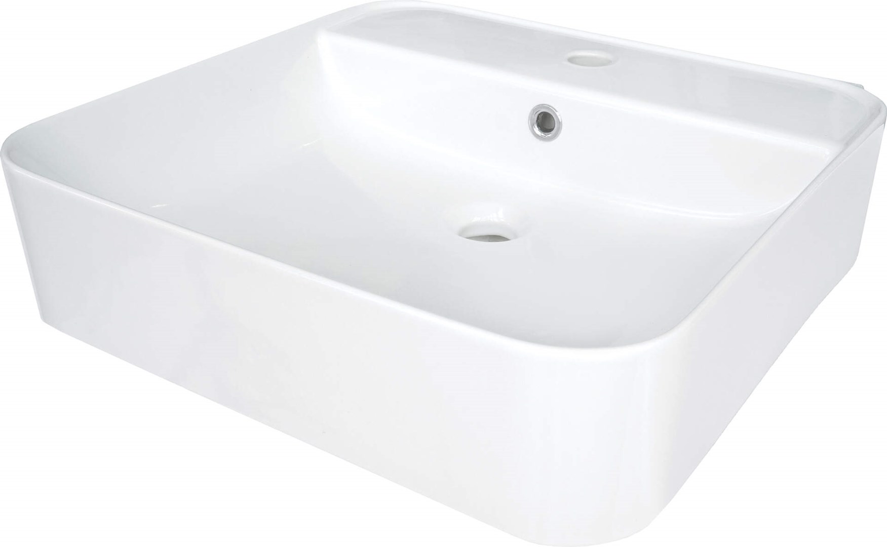 Ceramic countertop/wall washbasin with space for a tap Ceramic countertop/wall washbasin with space for a tap