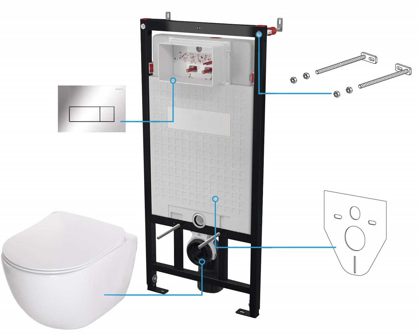 6-in-1 concealed toilet set 6-in-1 concealed toilet set