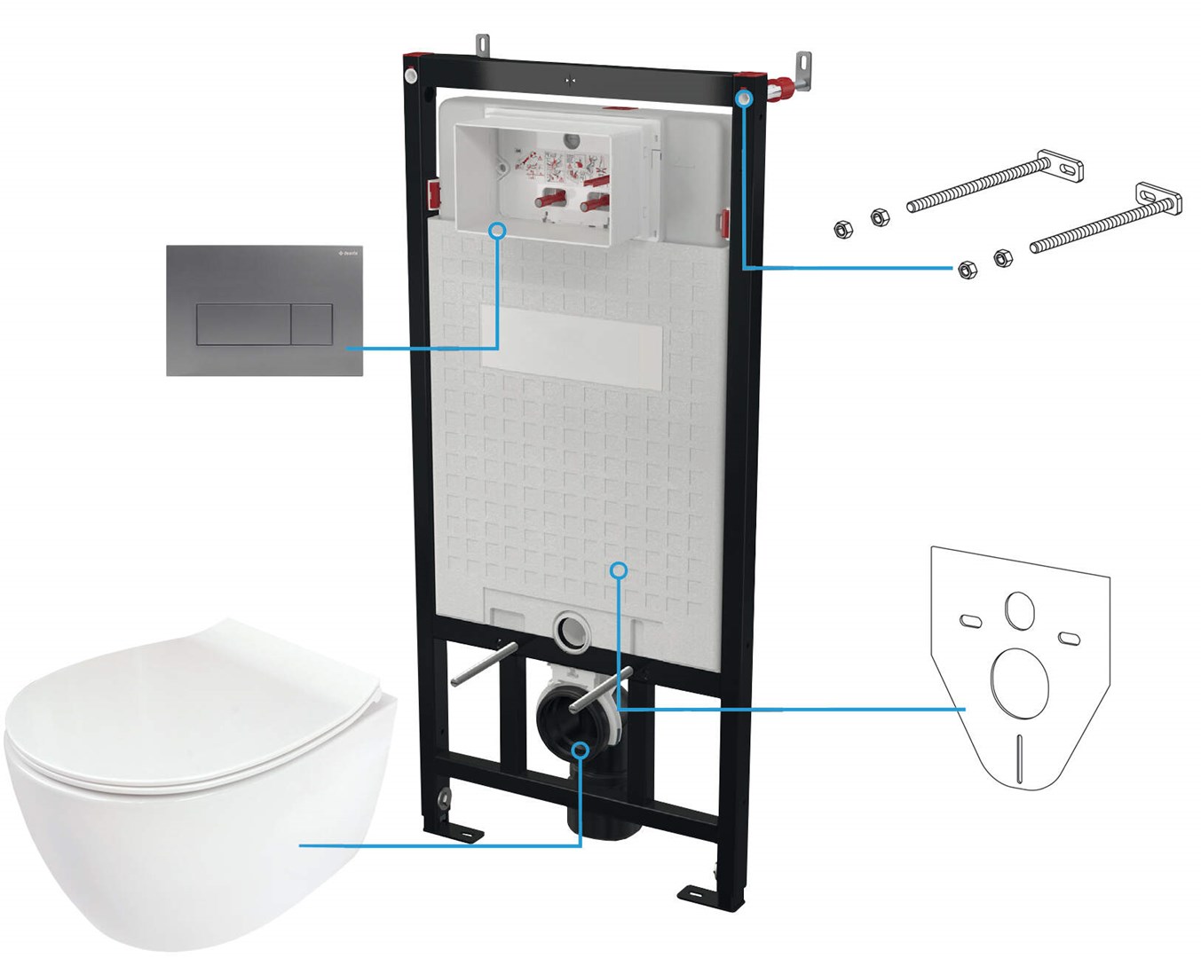 6-in-1 concealed toilet set 6-in-1 concealed toilet set