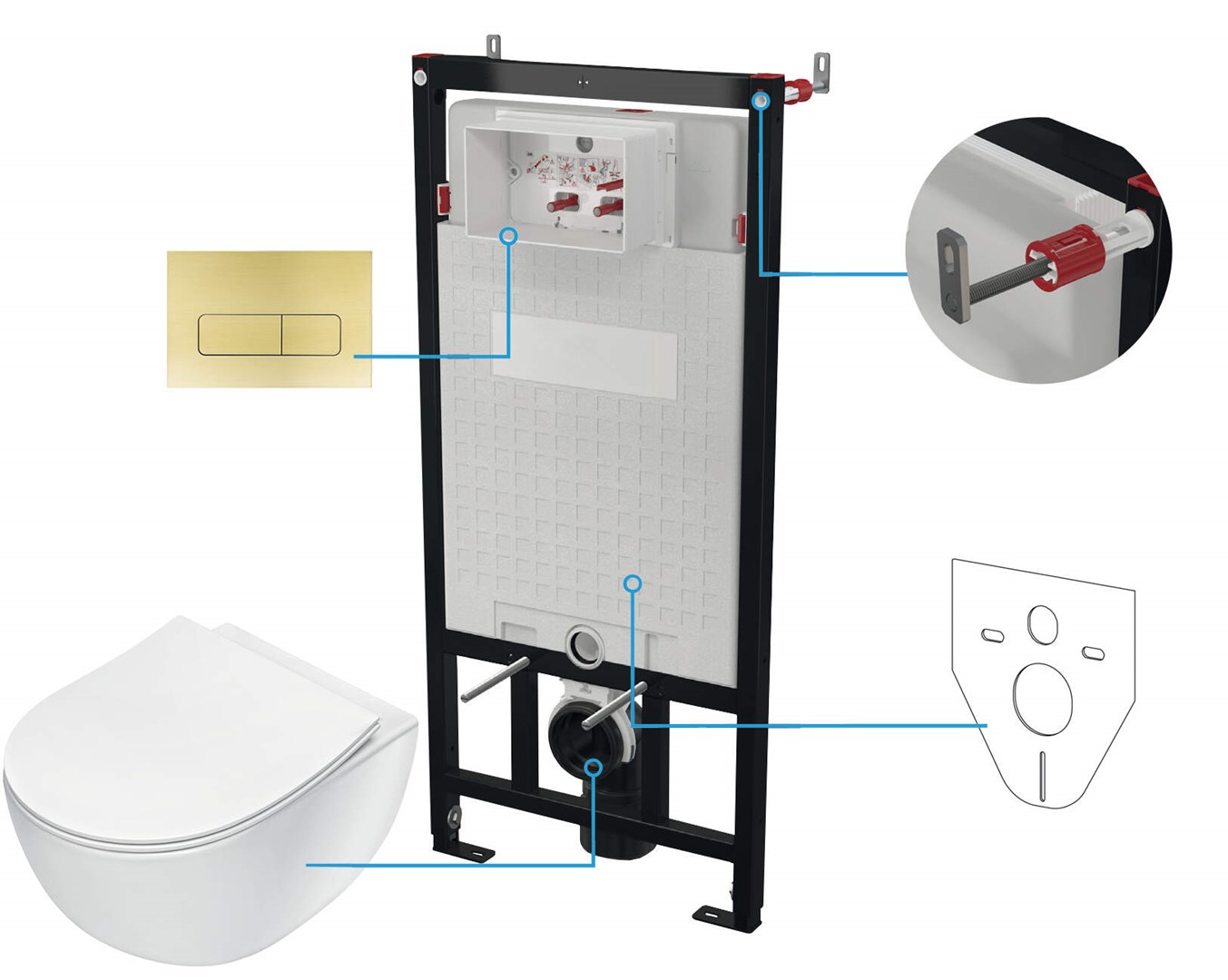 6-in-1 concealed toilet set 6-in-1 concealed toilet set