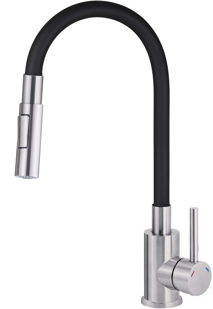 Kitchen faucet with bent spout - 2 types of spray Kitchen faucet with bent spout - 2 types of spray