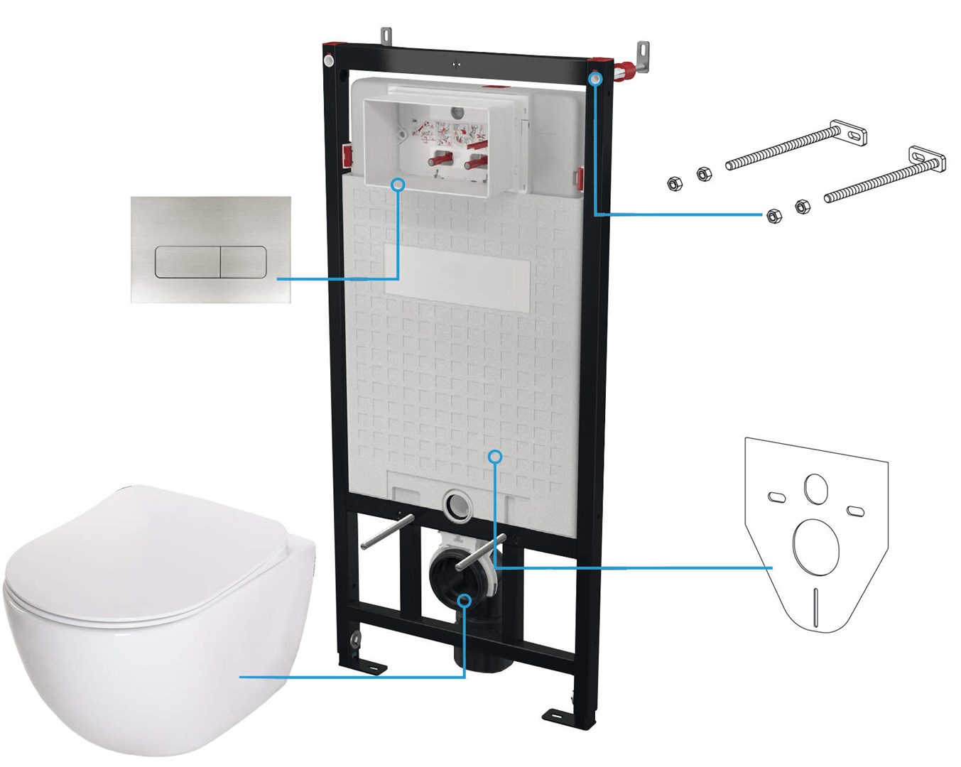 6-in-1 concealed toilet set 6-in-1 concealed toilet set