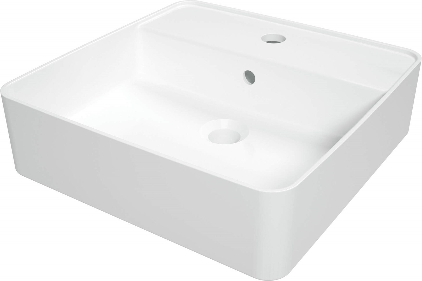 Countertop ceramic washbasin with space for a tap Countertop ceramic washbasin with space for a tap