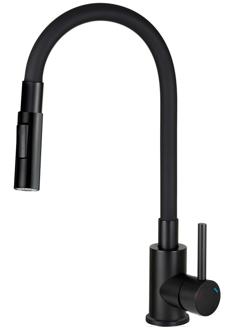 Kitchen faucet with bent spout - 2 types of spray Kitchen faucet with bent spout - 2 types of spray
