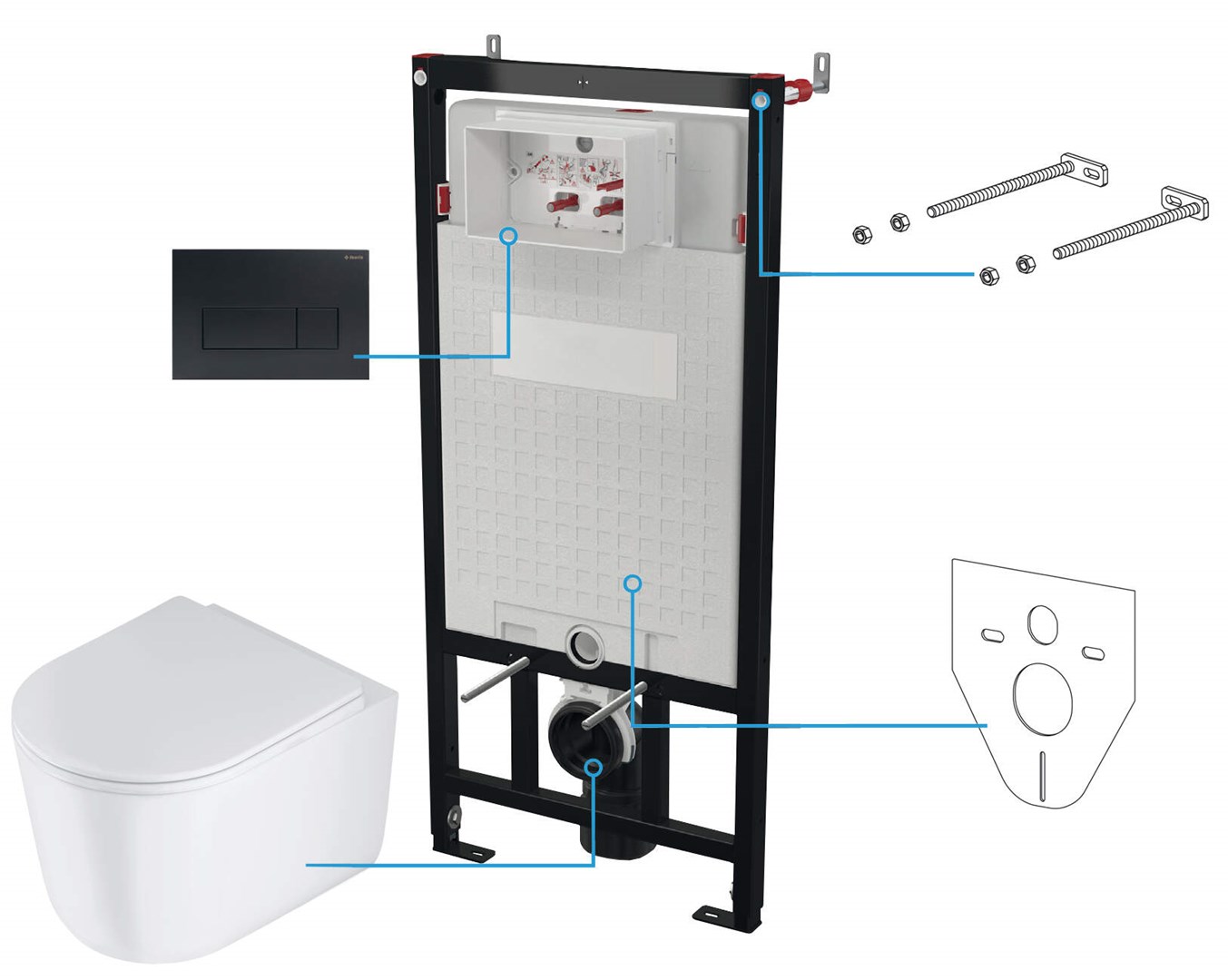 6-in-1 concealed toilet set 6-in-1 concealed toilet set