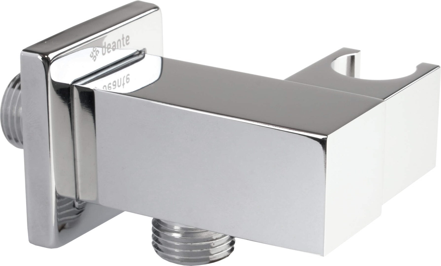 Square angled connector with handset holder Square angled connector with handset holder