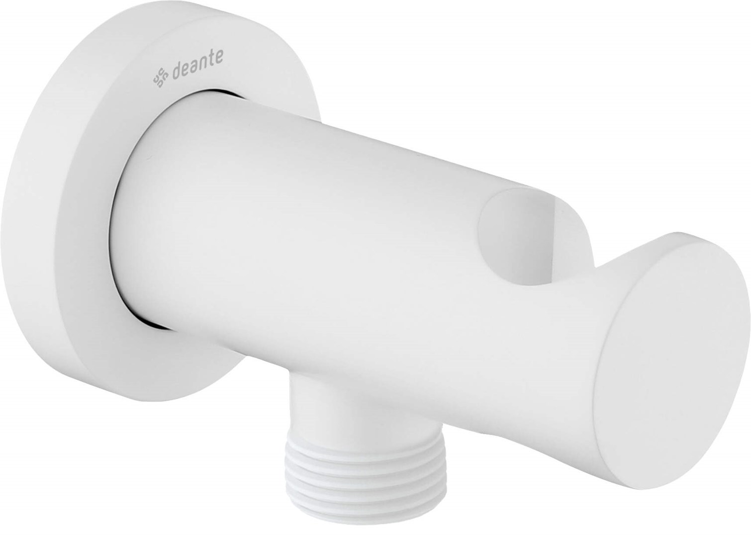 Round angled connector with handset holder Round angled connector with handset holder