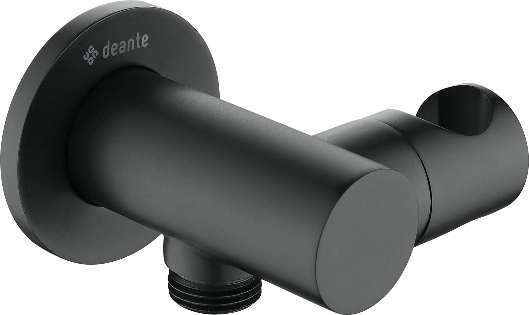 Round angled connector with handset holder Round angled connector with handset holder