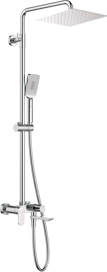 Shower head with bathtub mixer - movable spout Shower head with bathtub mixer - movable spout