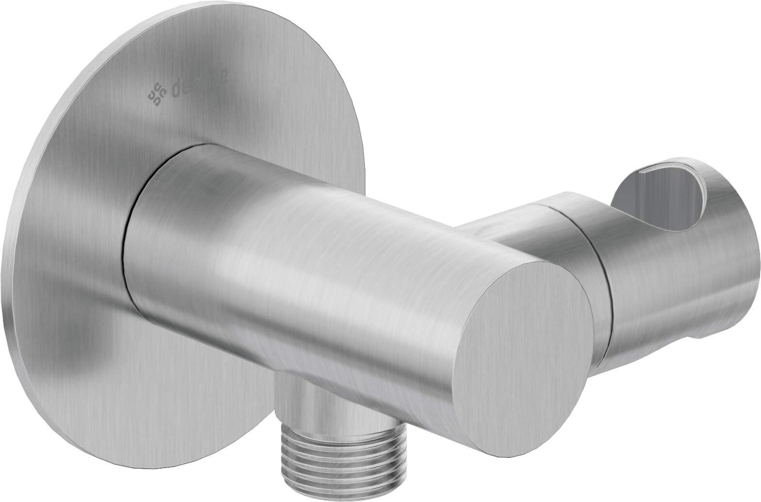 Round angled connector with handset holder Round angled connector with handset holder