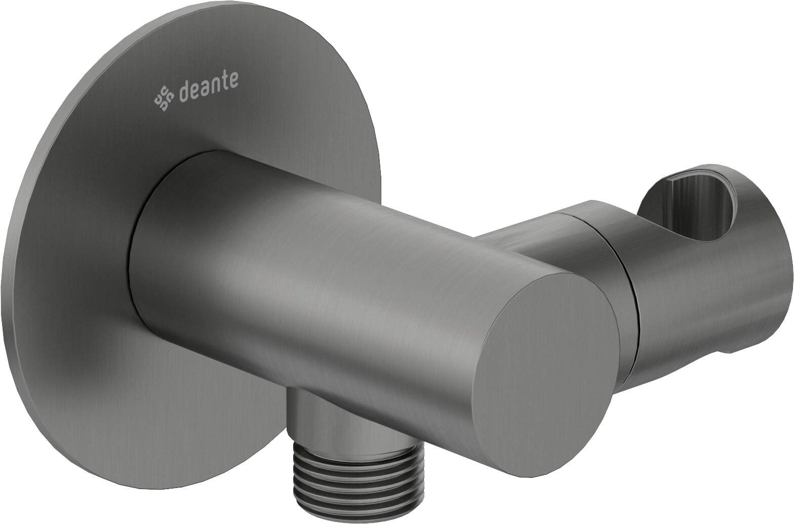Round angled connector with handset holder Round angled connector with handset holder