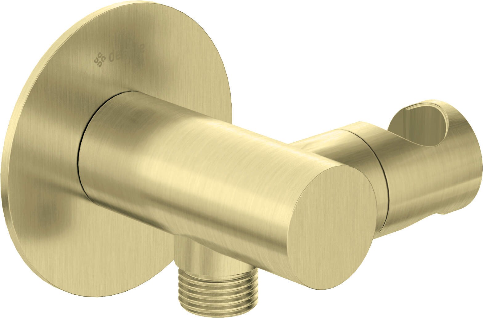 Round angled connector with handset holder Round angled connector with handset holder