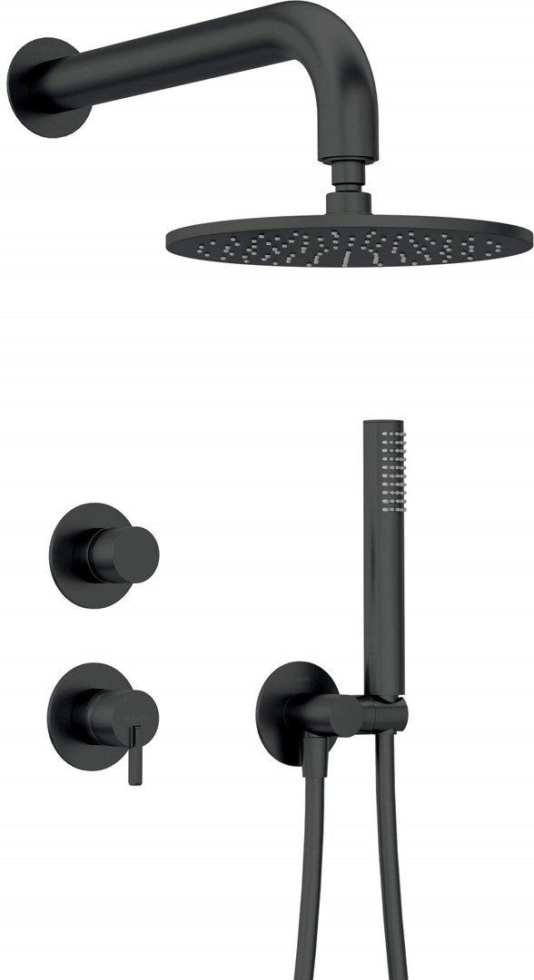 Concealed shower set with overhead shower Concealed shower set with overhead shower