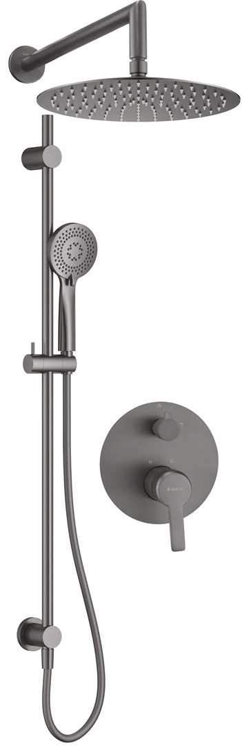 Concealed shower set with rail - with overhead shower Concealed shower set with rail - with overhead shower