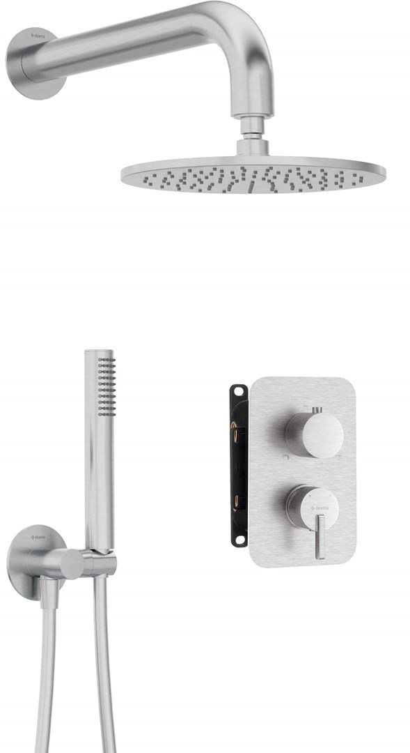 Concealed shower set with mixer box - with overhead shower Concealed shower set with mixer box - with overhead shower