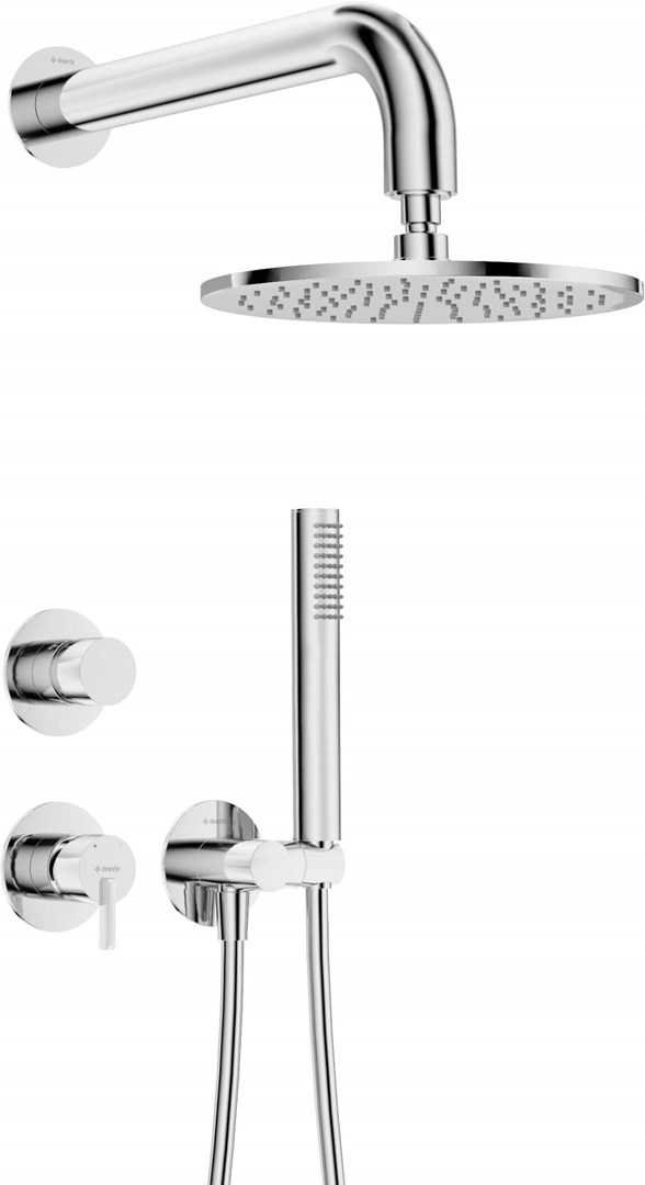 Concealed shower set with overhead shower Concealed shower set with overhead shower
