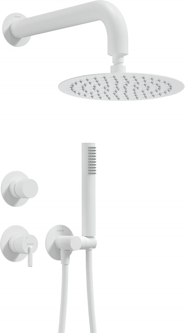 Concealed shower set with overhead shower Concealed shower set with overhead shower