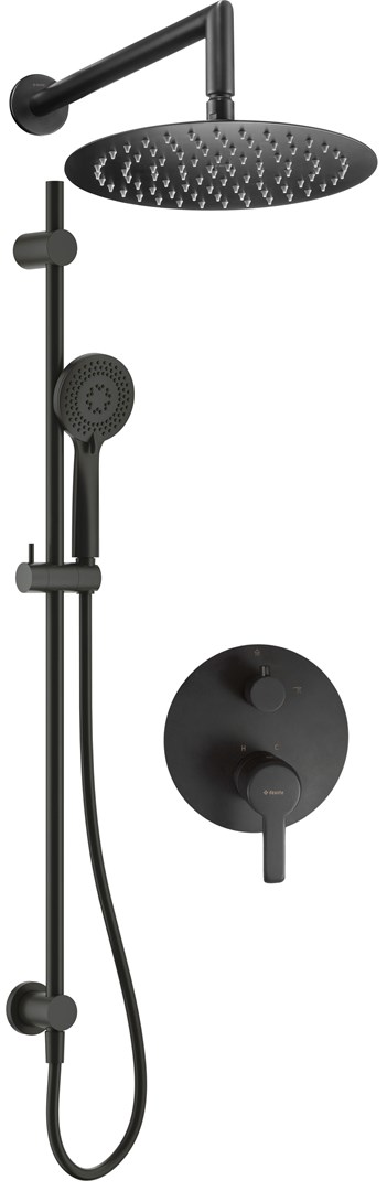 Concealed shower set with rail - with overhead shower Concealed shower set with rail - with overhead shower
