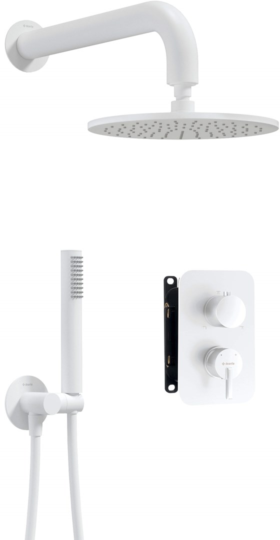 Concealed shower set with mixer box - with overhead shower Concealed shower set with mixer box - with overhead shower