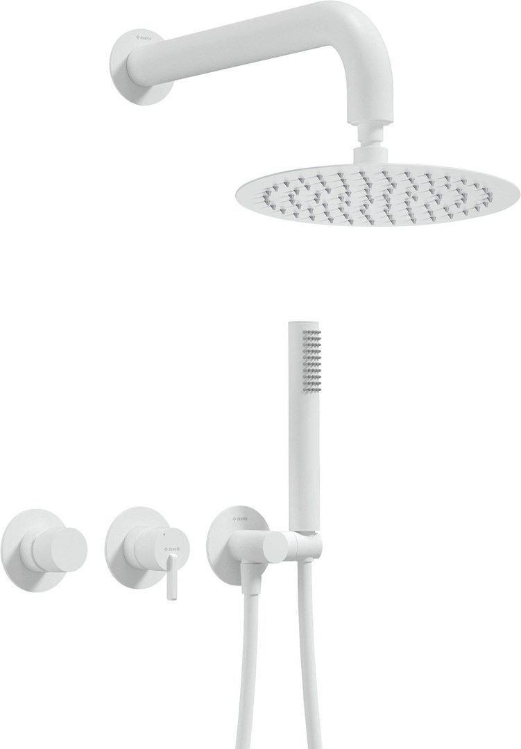 Concealed shower set with overhead shower - with horizontal mixer Concealed shower set with overhead shower - with horizontal mixer