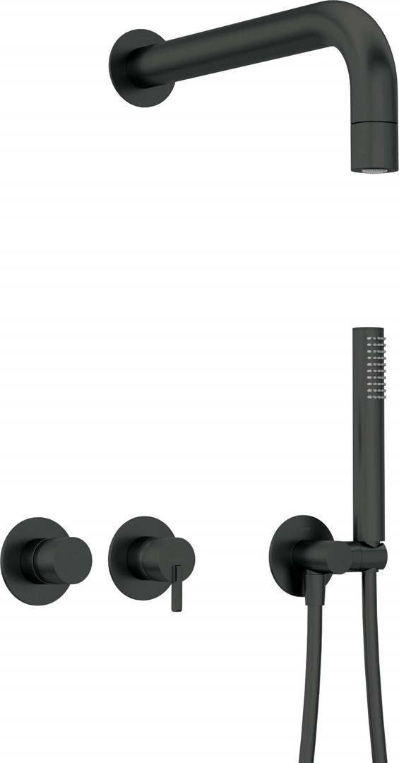 Concealed shower set with hand shower - with horizontal mixer Concealed shower set with hand shower - with horizontal mixer