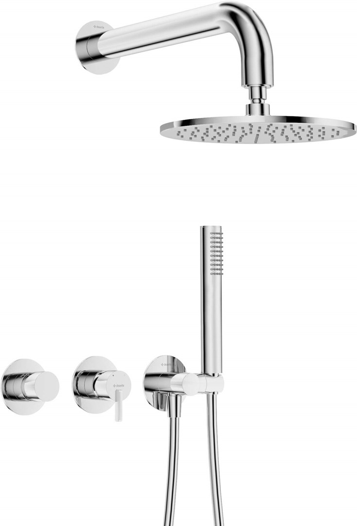 Concealed shower set with overhead shower - with horizontal mixer Concealed shower set with overhead shower - with horizontal mixer