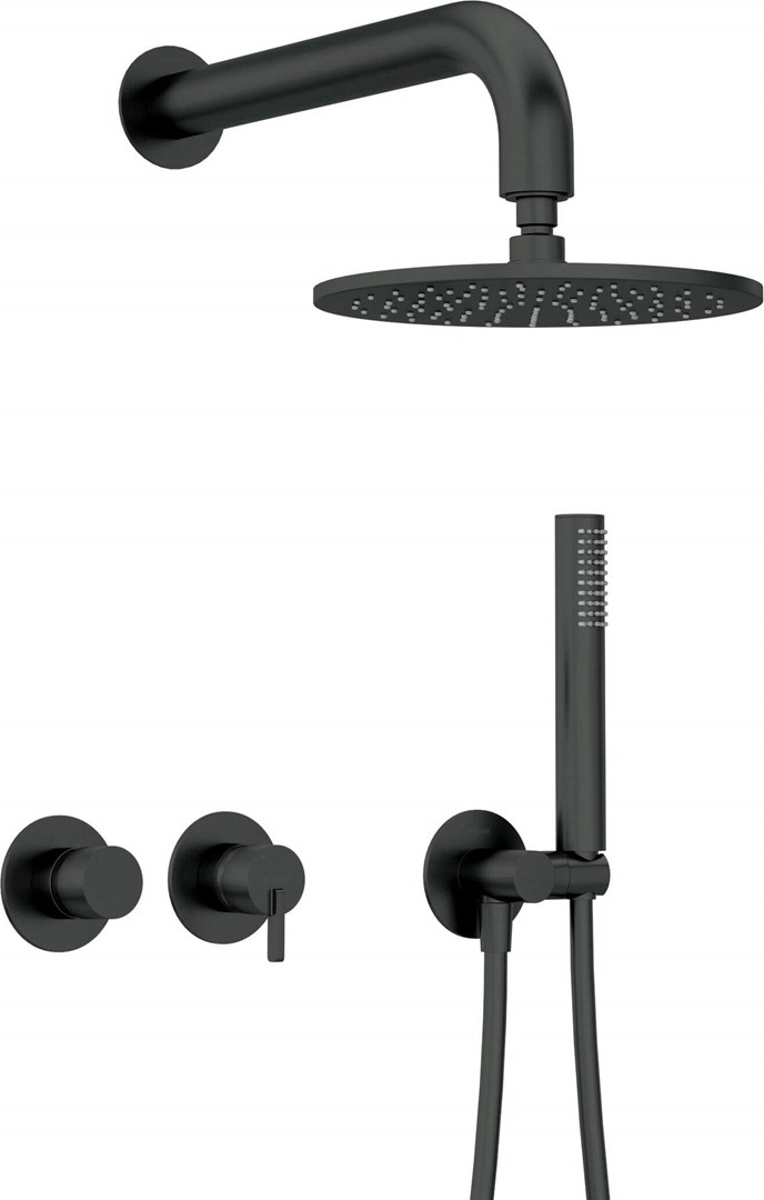Concealed shower set with overhead shower - with horizontal mixer Concealed shower set with overhead shower - with horizontal mixer