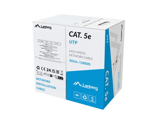 Lanberg LCU5-15CC-0305-S networking cable Grey 305 m Cat.5/Cat.5e U/UTP (UTP) Lanberg LCU5-15CC-0305-S networking cable Grey 305 m Cat.5/Cat.5e U/UTP (UTP)