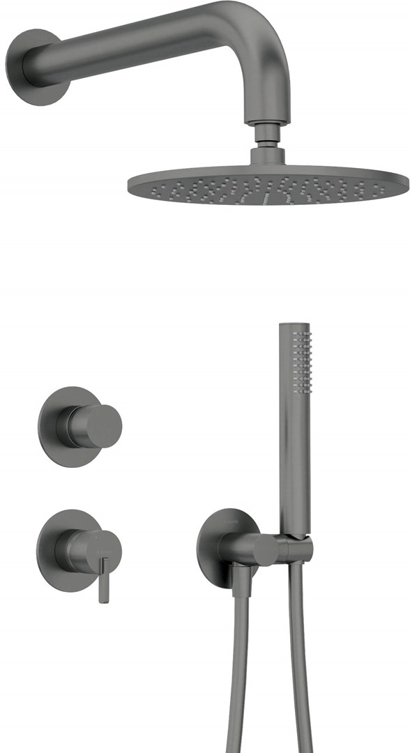 Concealed shower set with overhead shower Concealed shower set with overhead shower