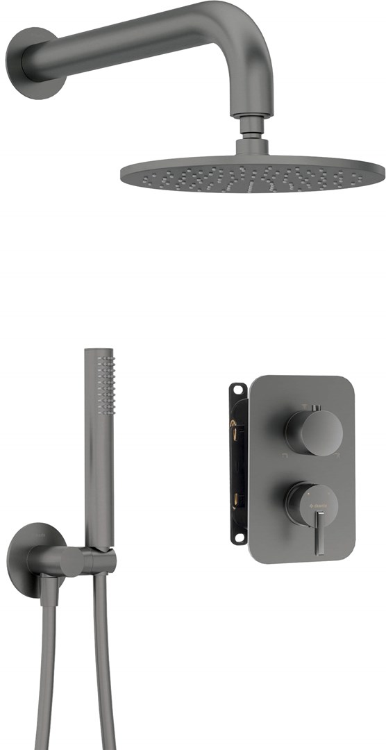 Concealed shower set with mixer box - with overhead shower Concealed shower set with mixer box - with overhead shower