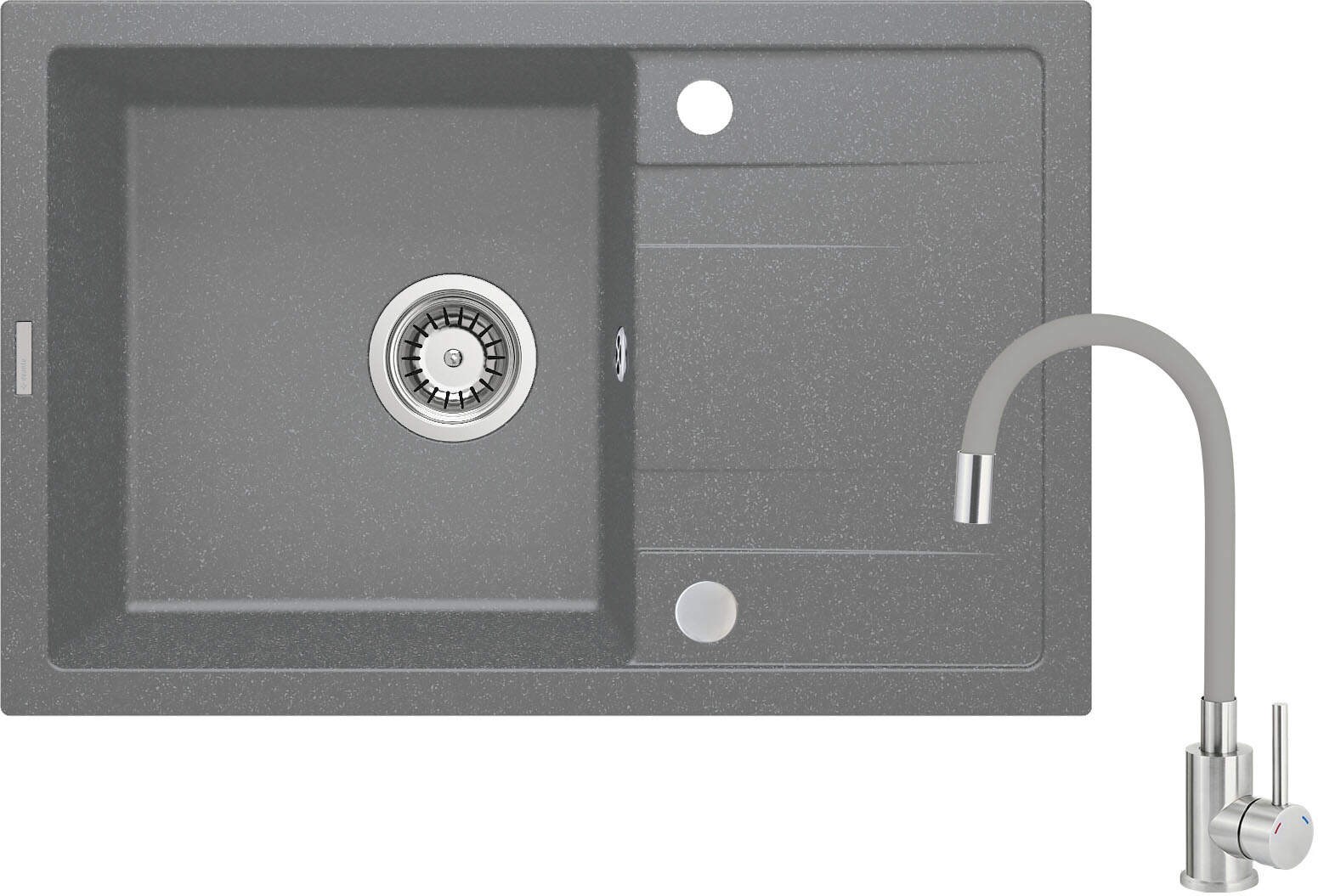 Granite sink with 1-bowl faucet with drainer Granite sink with 1-bowl faucet with drainer