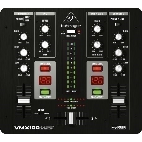 Behringer VMX100USB audio mixer 2 channels Black Behringer VMX100USB audio mixer 2 channels Black