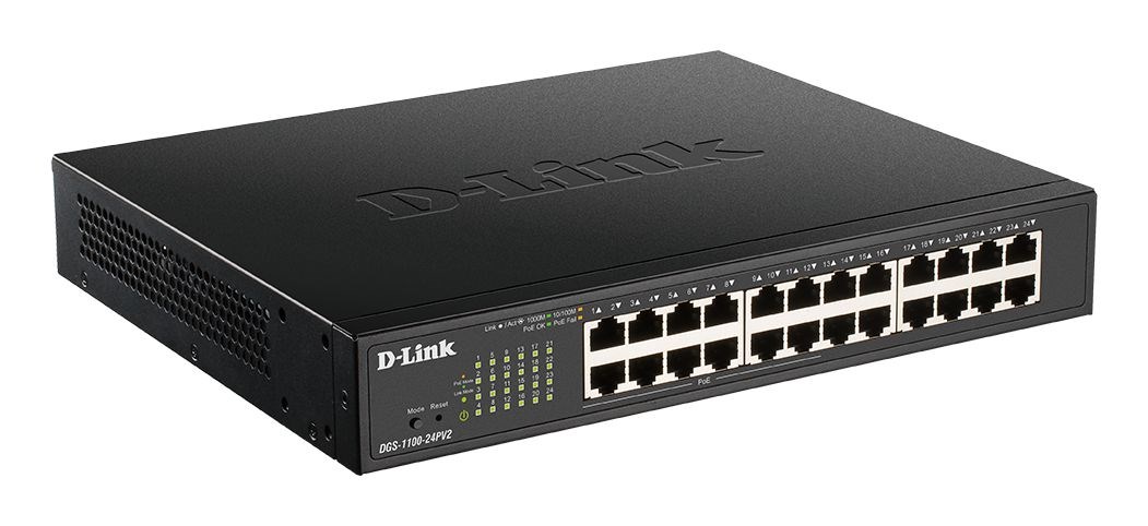 D-Link DGS-1100-24PV2 Managed L2 Gigabit Ethernet (10/100/1000) Power over Ethernet (PoE) Black D-Link DGS-1100-24PV2 Managed L2 Gigabit Ethernet (10/100/1000) Power over Ethernet (PoE) Black