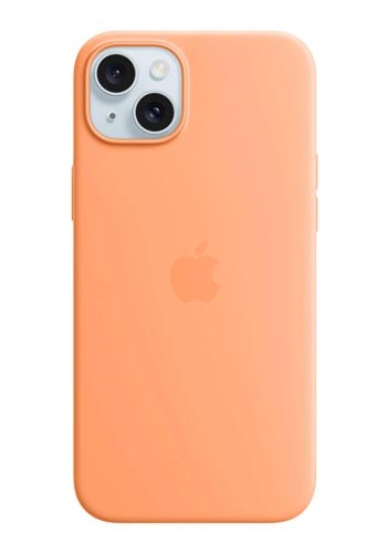 Apple iPhone 15 Plus Silicone Case with MagSafe - Orange Sorbet Apple iPhone 15 Plus Silicone Case with MagSafe - Orange Sorbet