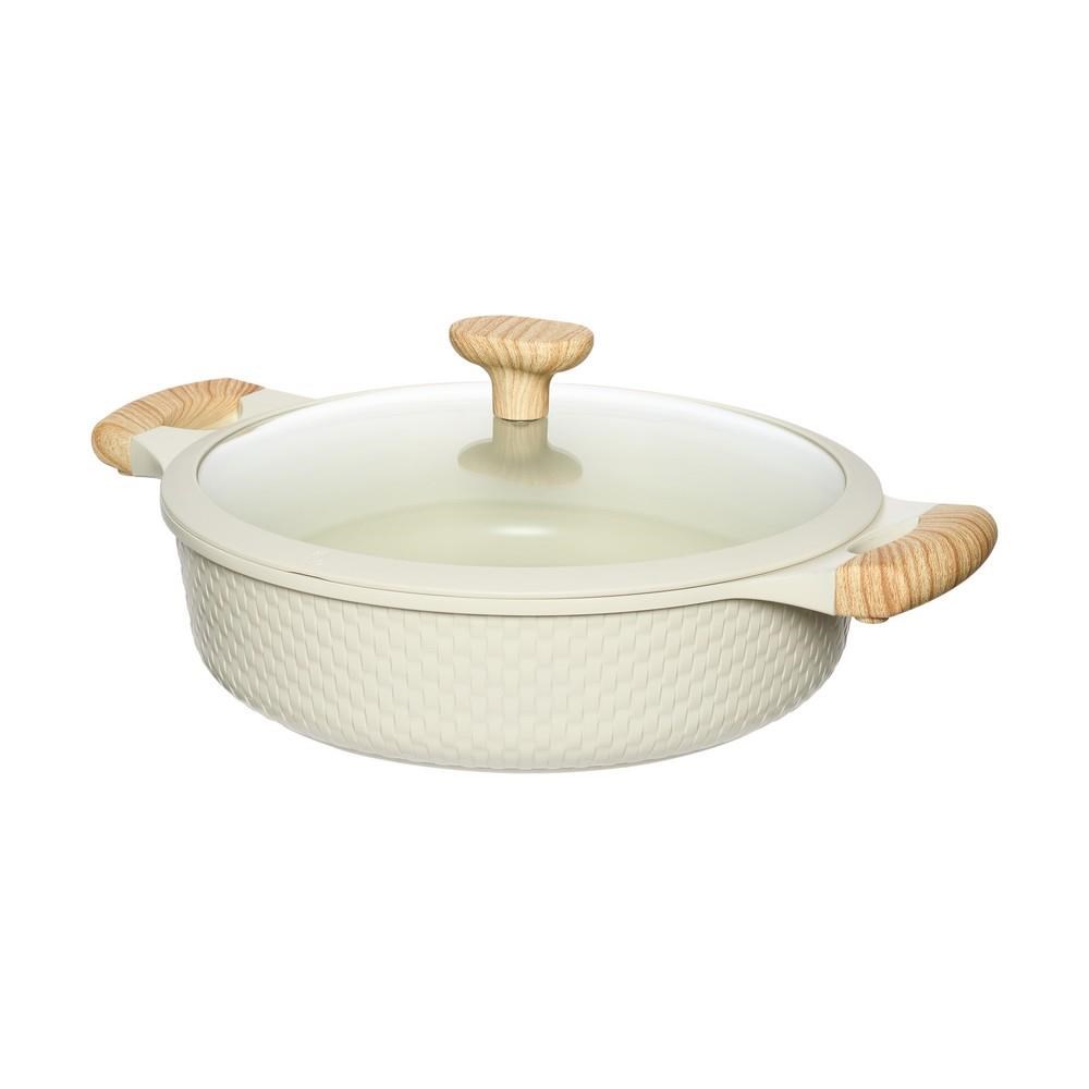 Shallow pot D28cm 4.1L/beige Shallow pot D28cm 4.1L/beige